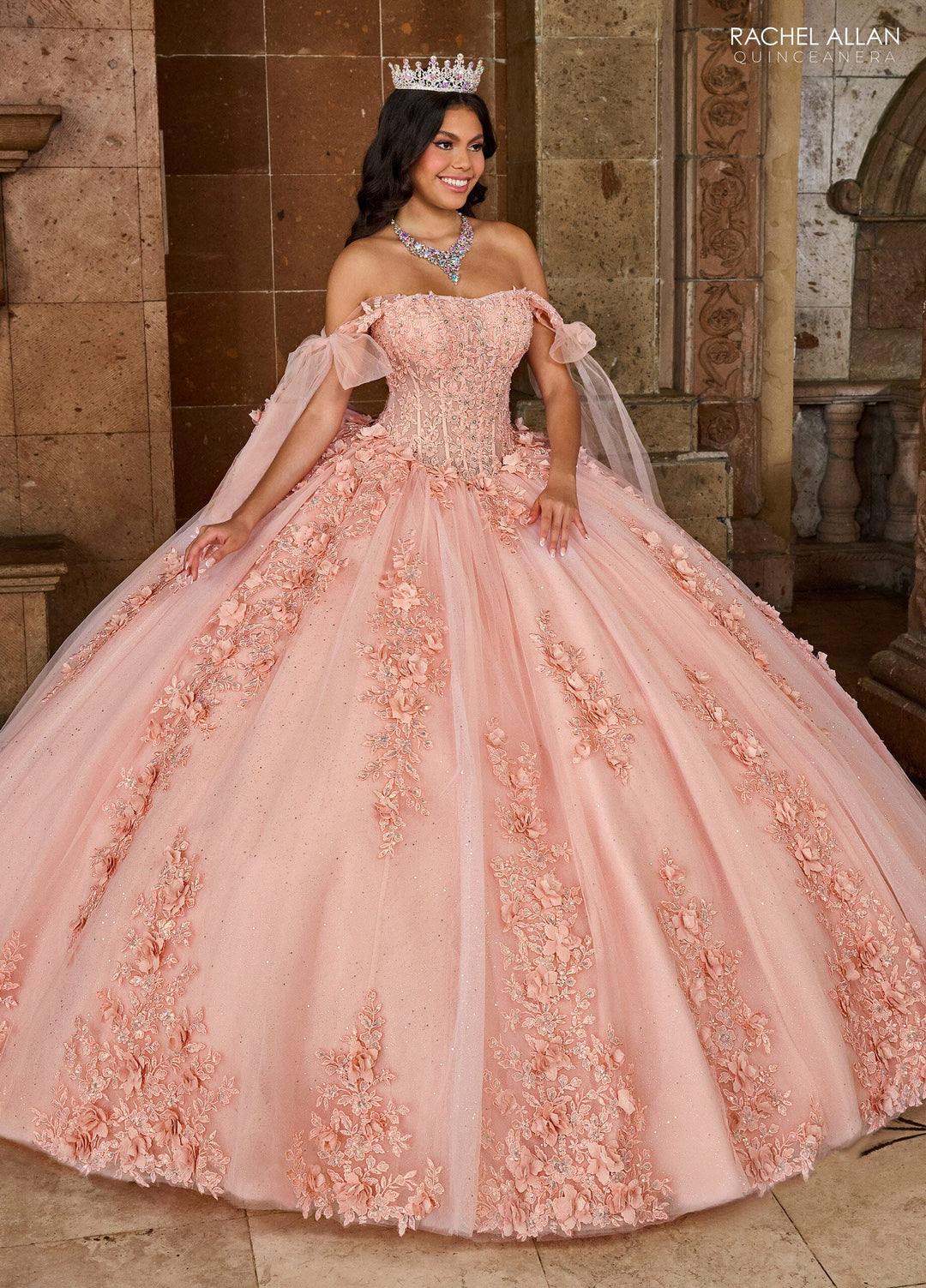 Applique Sheer Corset Quinceanera Dress by Rachel Allan RQ1132 ...