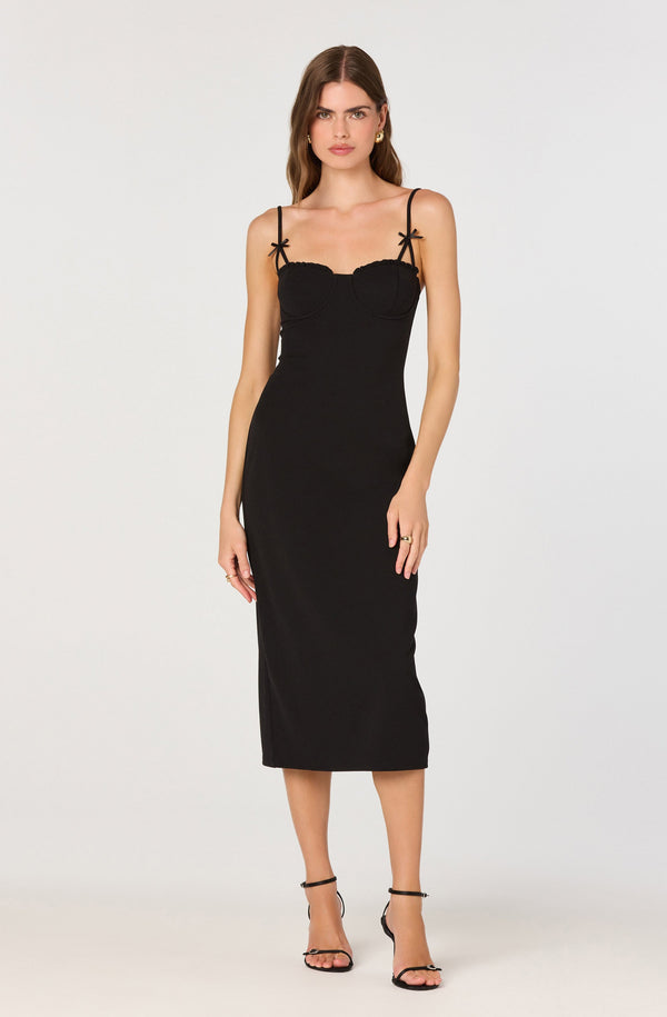 Bow Strap Bustier Midi Dress - ASTR the Label