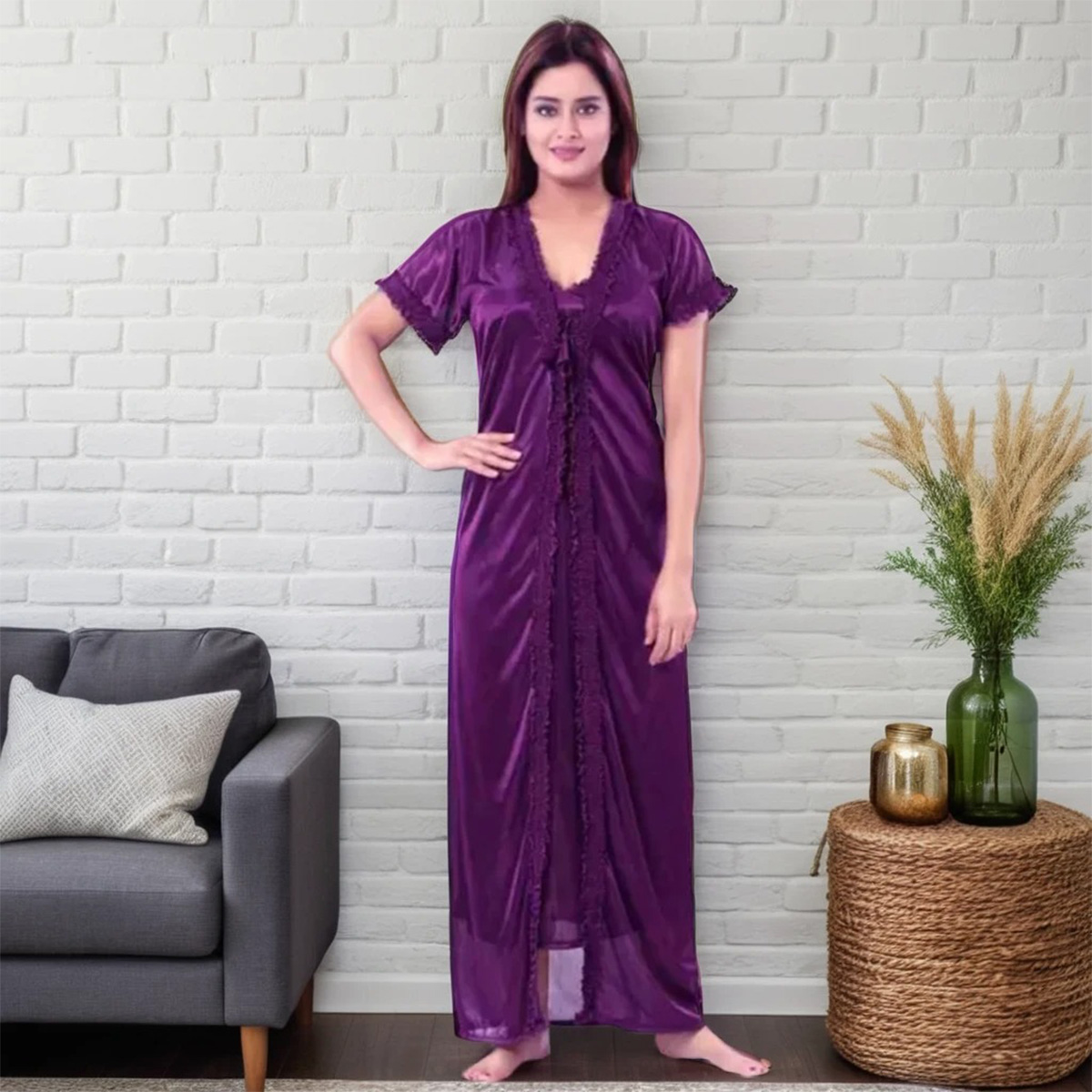 Daraz Pk Satin Night Suit For Baby Girl Premium Silk Night Wear ... [google]