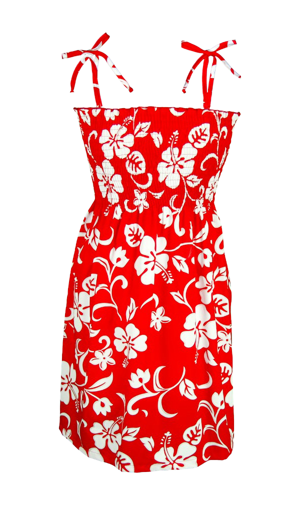 Hibiscus Paradise Smocked Tube Hawaiian Dress in Red – Paradise ... [google]