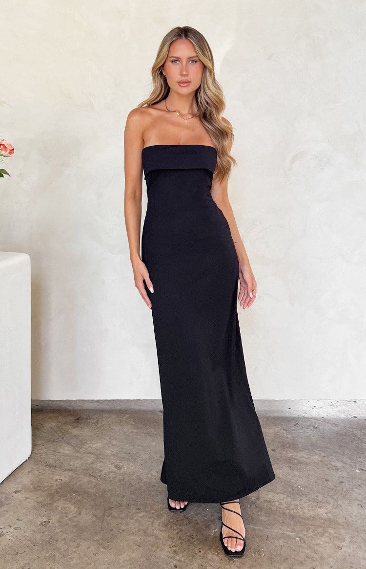 Lei Strapless Black Maxi Dress | Beginning Boutique US