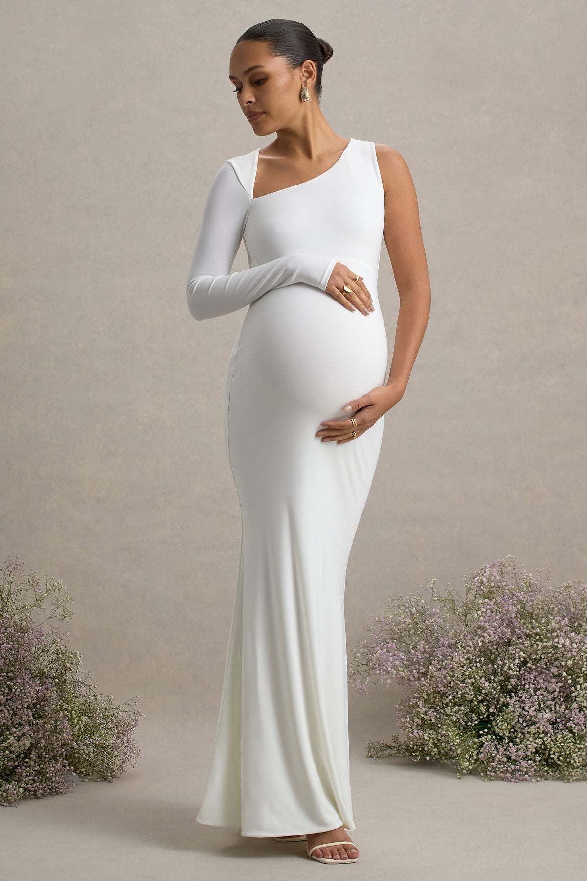 Oh Baby White Maternity One Shoulder Bodycon Maxi Dress – Club L ... [google]