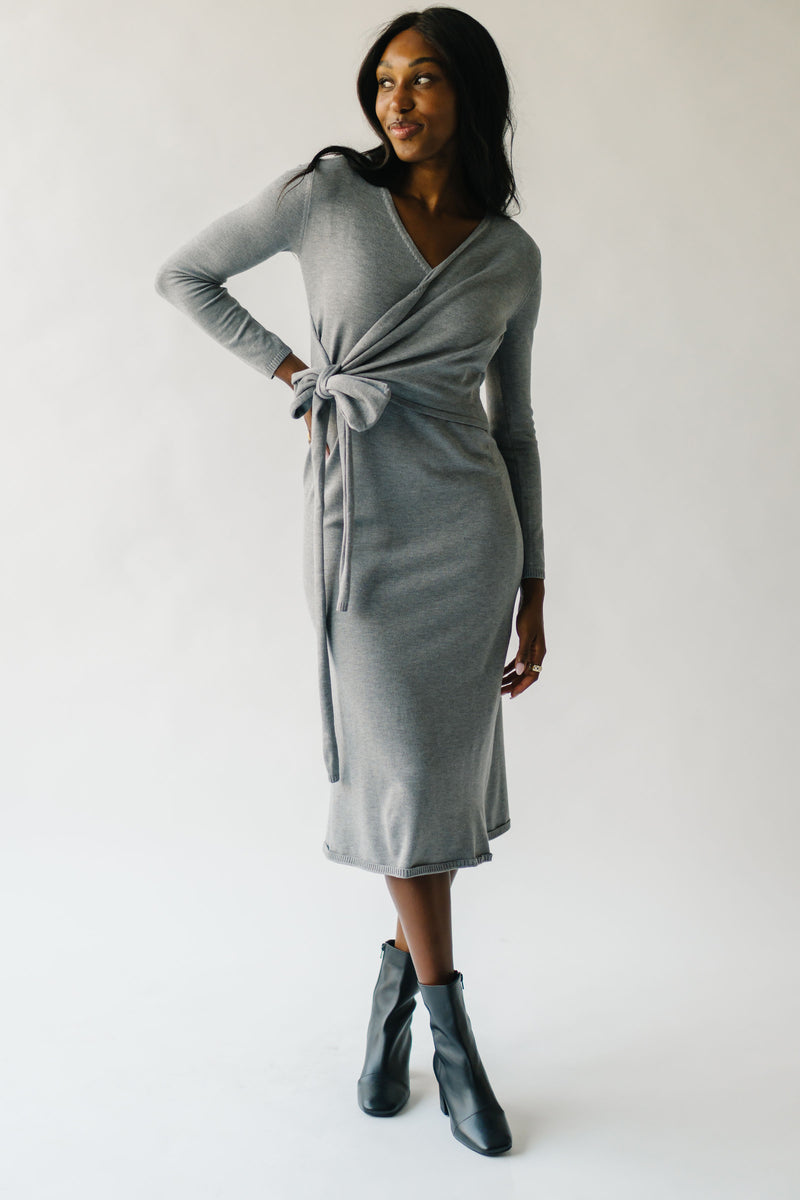 The Willner Wrap Sweater Dress in Heather Grey – Piper & Scoot